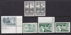 Canada 1953 Totem $1 + 5 Officials(20c-$1) With "G" Overprint MNH - Picture 1 of 1