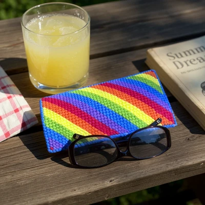 Elegante estuche para gafas de punta de aguja hecho a mano - Bolsa de lona de plástico colorido Foto 1 de 3
