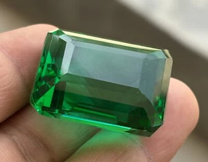 100 Cts Natural Green Emerald Emerald Cut Certified Colombian Loose Gemstone - Picture 1 of 9