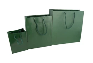 Pack of 10 Boutique Matt Green Small Medium Large Jewellery Wedding Gift Bag - Picture 1 of 10