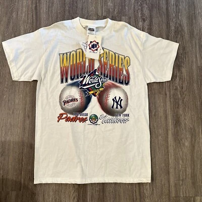VTG NEW MLB 98 World Series San Diego Padres Vs New York Yankees Shirt  XL - Image 1 of 4