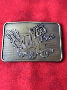 Vintage Case 760 4 Wheel Steer Trencher Belt Buckle - J I Case Co 1985 (tb3.1) - Picture 1 of 8