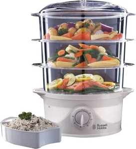 Russell Hobbs 3 Tier Electric Food Steamer, 9L, Dishwasher safe BPA free baskets - Picture 1 of 7