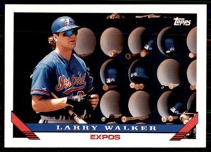 1993 Topps Larry Walker Montreal Expos #95 MLB Baseball Sports Card