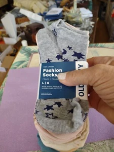 Old Navy Girls size large ankle novelty muli-color socks 7 pack - Picture 1 of 8