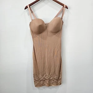 Womens Full Body Lacey Mesh Slip Dress Nude Push Up Underwired Intimates Sexy - Picture 1 of 10