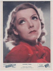 Ingeborg Theek circa 1937 COLGATE PALMOLIVE Movie Star Premium Photo from Cuba - Picture 1 of 2