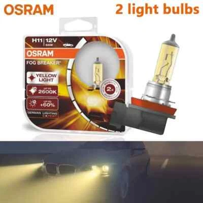 2pcs OSRAM H11 Yellow Halogen Fog Breaker 12V 55W Car Original Headlight 2600K - Image 1 of 4