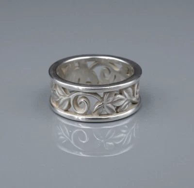 James Avery Abounding Vines Band Ring Sterling Silver Size 5 Rare Retired RS3600 - Image 1 of 4