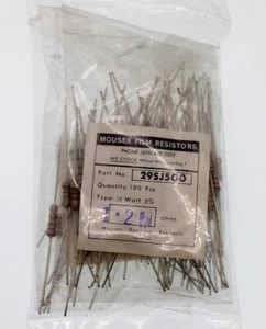 ~100 piezas 1/2 W (0,5 vatios) 1,2 M ohmios ±5 % resistencia de película de carbono mouser 29SJ500, NOS - Imagen 1 de 1