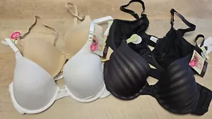 (4 Stück) MAIDENFORM / AUDEN Bügel BH schwarz weiß nude Größe 36D - Bild 1 von 5