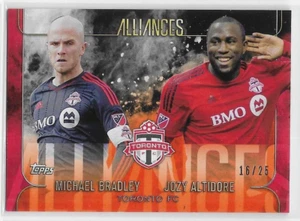 2015 TOPPS APEX ALLIANCES ORANGE PARALLEL Michael Bradley/Jozy Altidore #16/25 - Picture 1 of 1