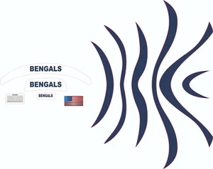 Cincinnati Bengals Royal Blue Full Size Football Helmet Decals - Picture 1 of 1