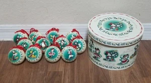 Vintage Disney Decoupage Ornament Twelve Days of Christmas Complete Boxed Set! - Picture 1 of 8