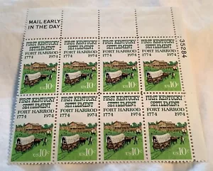 Foglio di 8 francobolli USPS 10 centesimi - Kentucky Settlement 200° anniversario - Scott 1542 - Foto 1 di 4