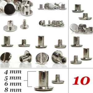 10 Stück !! Gürtelschrauben 4mm 5mm 6 mm / Buchschrauben Buch - Gürtel Schrauben - Bild 1 von 19