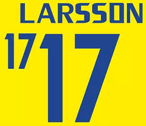 Schweden Larsson Namensset Shirt Fußball Nummer Buchstabe Heat Print Football 2008 H - Bild 1 von 1