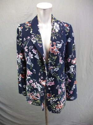 CYNTHIA ROWLEY Size S Womens Multicolor Floral Lapel Open Front Blazer 342 - Image 1 of 4