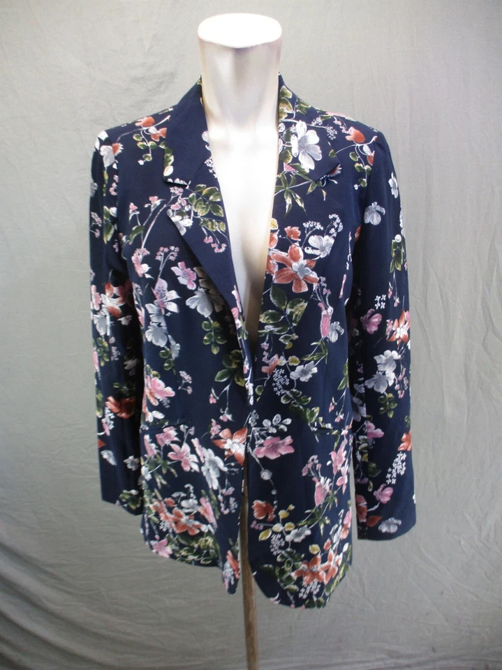 Blazer CYNTHIA ROWLEY Talla S Mujer Multicolor Floral Solapa Frente Abierto 342 Foto 1 de 4