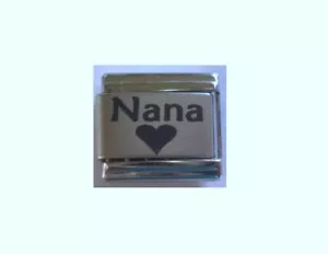 9mm Italian Charm L16 Nana with Love Heart Fits Classic Size Bracelet - Picture 1 of 1