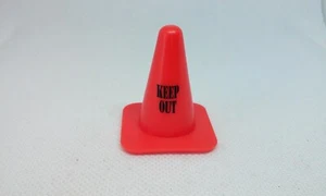 Vintage KEEP OUT Orange Traffic Cone 1 1/2" Road Warning Plastic Mini Cone - Picture 1 of 6