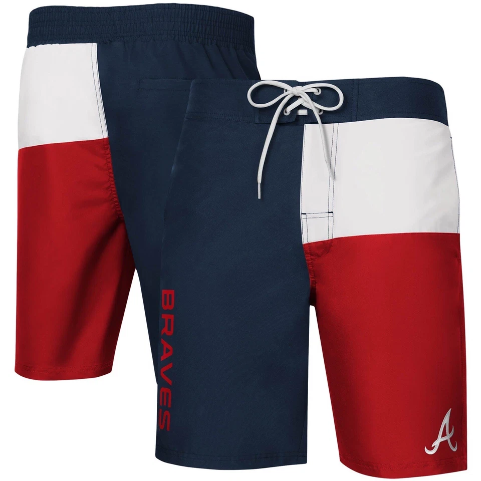Atlanta Braves G-III Carl Banks Breeze Color Blocked Swim Short Trunks Size L - Image 1 of 3