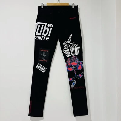 Ksubi X KUSTOM Van Winkle Black Ace Slice Rose Jeans Limited Edition 074/481 - image 1 of 4