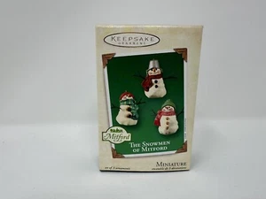 El muñeco de nieve de Mitford 2003 miniatura muñeco de nieve con juego de clase adorno de 3 sellos - Imagen 1 de 7