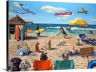 Dog Beach Canvas Wall Art Print, Dog Home Decor