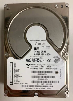 IBM 08L8487 36GB 68-pin SCSI Hard Drive DRHS IEC 950 DRHS-36V 1.6" High - Image 1 of 3