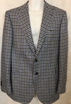 Cesare Attolini Jacket Blue Black And White Cashmere Two Button Size 40R - Image 1 of 4