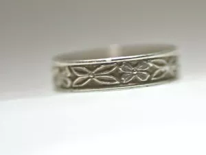 Blumen Ring Stapler Pinky schlankes Band Sterlingsilber Mädchen Damen Größe 5,75 - Bild 1 von 10