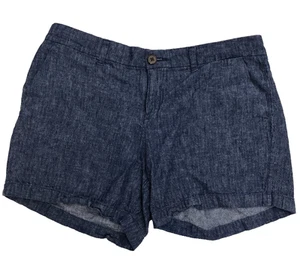 Old Navy Women's Everyday Shorts Blue Linen Blend Pockets 31x4 Mid Rise - Picture 1 of 10