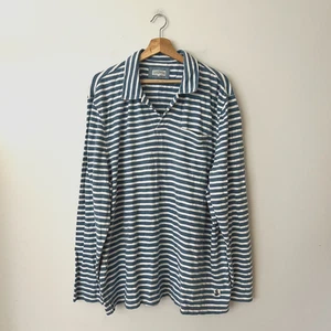 Quaker Marine Supply Co Langarm Indigo Polo blau weiß gestreift Herren Gr. XXL - Bild 1 von 11
