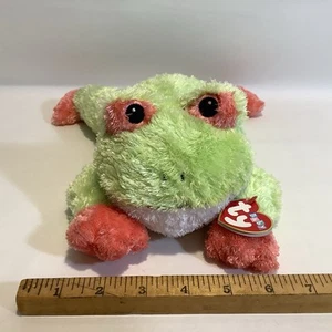 Baby TY 2001 Snugglefrog Silky Plush Rattles, Embroidered Eyes, W/ Tag VGUC ** - Picture 1 of 10