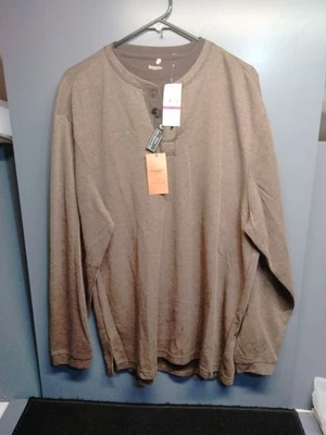 Haggar Men Brown XXL 2 In 1 Long Sleeve Shirt NWT With Built In Tee - Image 1 of 3