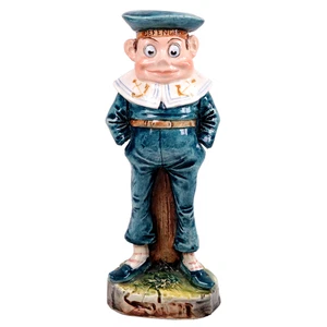Majolica Brownie Defender Figure The Sailor Palmer Cox Candleholder h22cm c1900 - Picture 1 of 7