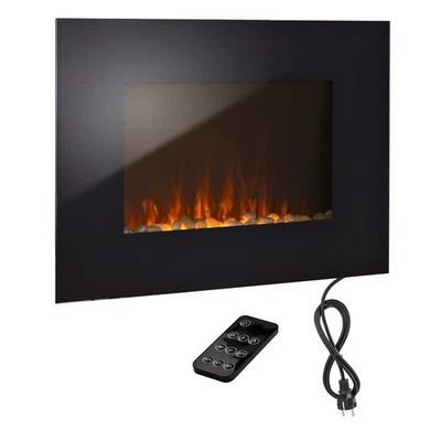 DEMA Wandkamin Elektrokamin Kamin elektrisch mit Heizung und Fernbedienung 1800 W