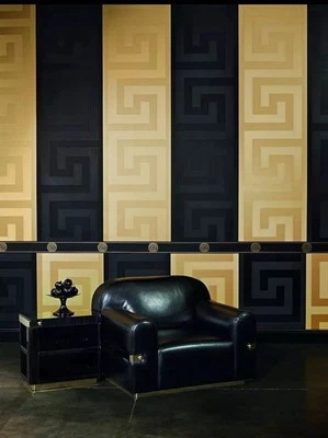 Papel pintado Versace 93523-4 negro llave griega 75 pies cuadrados AS Creation 2 rollos Foto 1 de 4