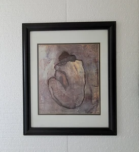 Pablo Picasso Blue Nude Framed Matted Print Glass Art Print 18 x 22 Made in USA - Picture 1 of 9