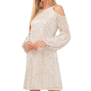 Vestido CeCe Lentejuelas Un Hombro Cóctel y Fiesta Talla Pequeña - Imagen 1 de 5