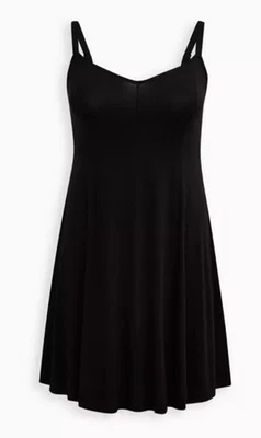 Torrid Women’s Plus Size 1  Black Mini Super Soft Tank Dress Pre-owned - Image 1 of 4