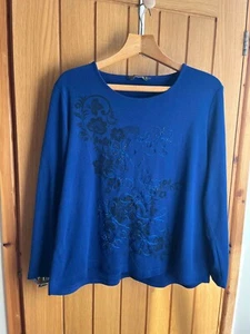 BONMARCHE BLUE LONG SLEEVE TOP SIZE XL PREOWNED – - Picture 1 of 4