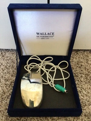 VTG Wallace Silversmith Silver Plated 2-Button PS/2 Mouse MUO6P Velvet Box - Image 1 of 4