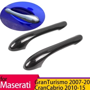 2x Real Carbon Fiber Door Handle Covers Trim for Maserati GranTurismo GranCabrio - Picture 1 of 19