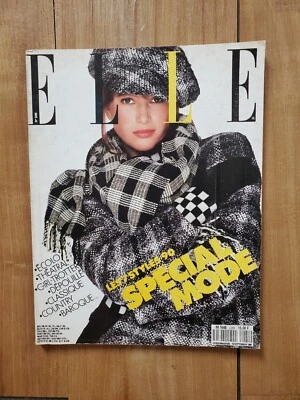 VINTAGE ELLE FRENCH MAGAZINE FASHION SPECIAL SEPTEMBER 1989 ANGIE EVERHART - Image 1 of 4