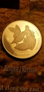 Canada 1995 50 Cent Gem Proof Silver Coin Atlantic Puffin Bird Idrs1. - Picture 1 of 2