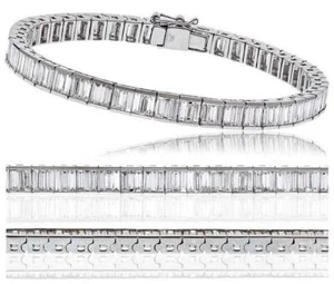 4.00ct F VS Baguette Cut Diamond Tennis Bracelet set in 18ct White Gold - Picture 1 of 1