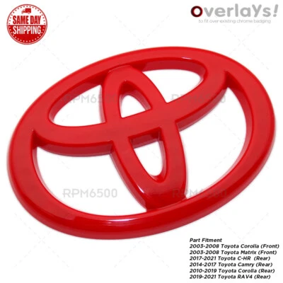 Toyota Camry C-HR Corolla Matrix Trunk Lid Front or Rear Overlay Cover Emblem - Image 1 of 4