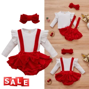 Set 3 pezzi abiti pagliaccetto body + pantaloni tutu vestiti neonato bambina - Foto 1 di 10